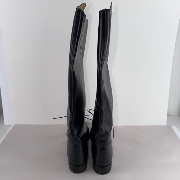 Womens Black Leather Equestrian Riding Field Boots SZ 8 R Amazona Cavalier - Picture 4 of 16